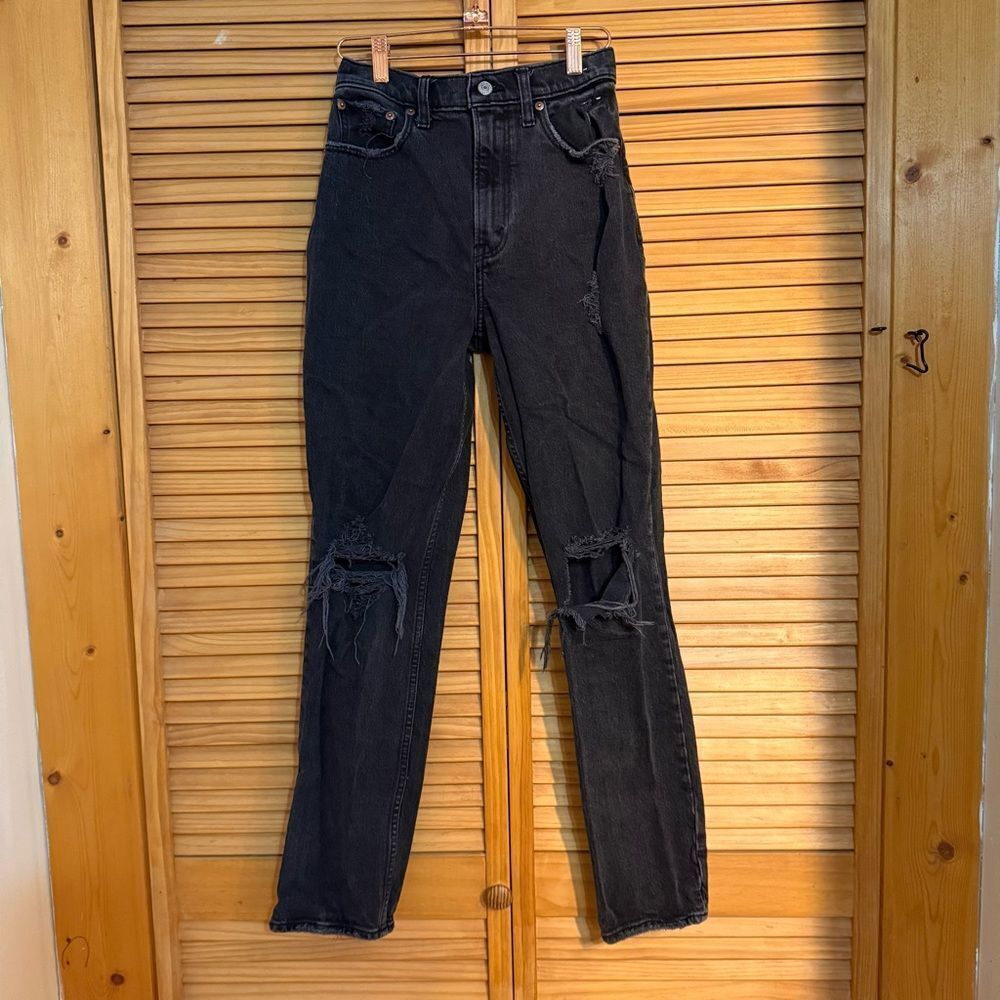 Abercrombie & Fitch Black 90s straight high rise size 0